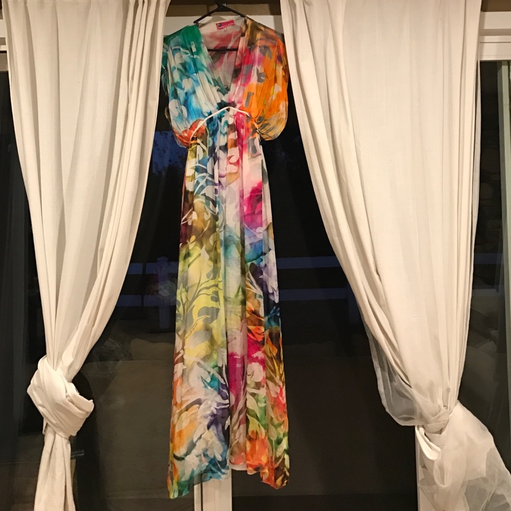 Hemant Nandita Silk Maxi Dress Caftan